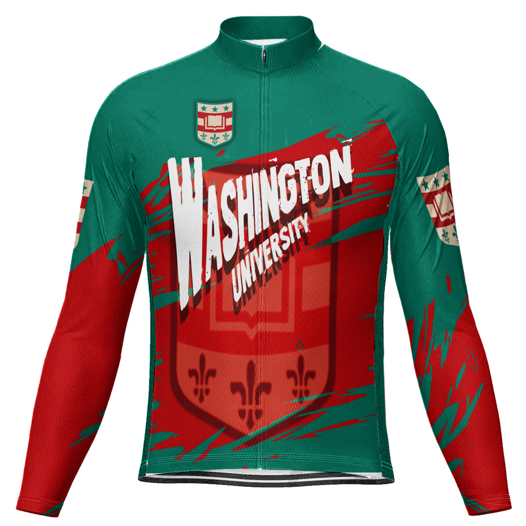 Customized Washington University (WashU) Long Sleeve Cycling Jersey For Men And Women