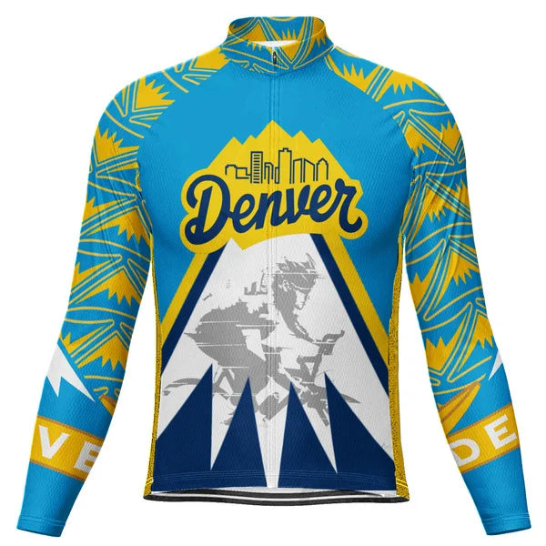 Customized DENVER Long Sleeve Cycling Jersey For Men