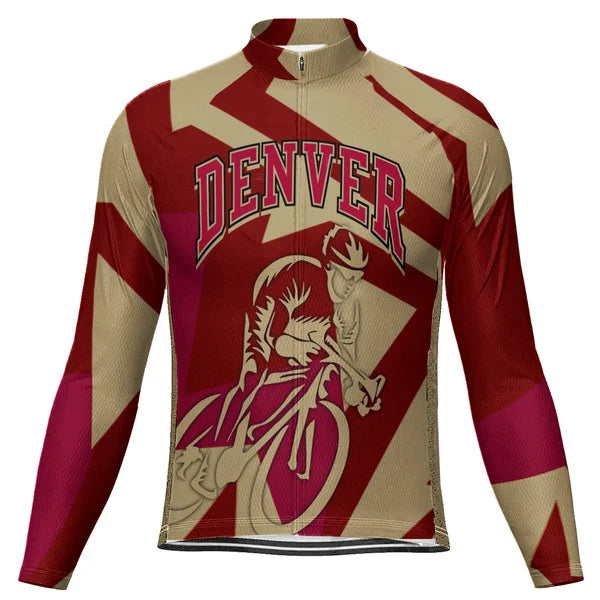 Customized DENVER Long Sleeve Cycling Jersey For Men