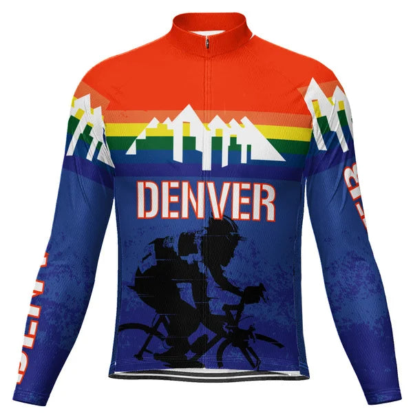 Customized DENVER Long Sleeve Cycling Jersey For Men