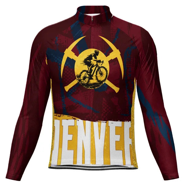 Customized DENVER Long Sleeve Cycling Jersey For Men