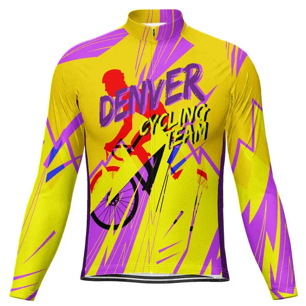 Customized DENVER Long Sleeve Cycling Jersey For Men