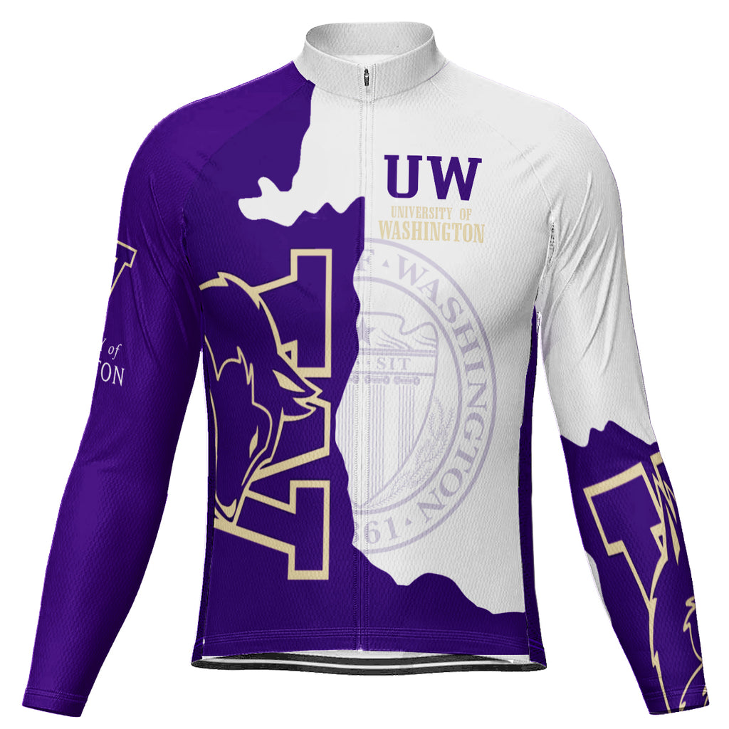 Customized University of Washington (UW) Long Sleeve Cycling Jersey For Men And Women