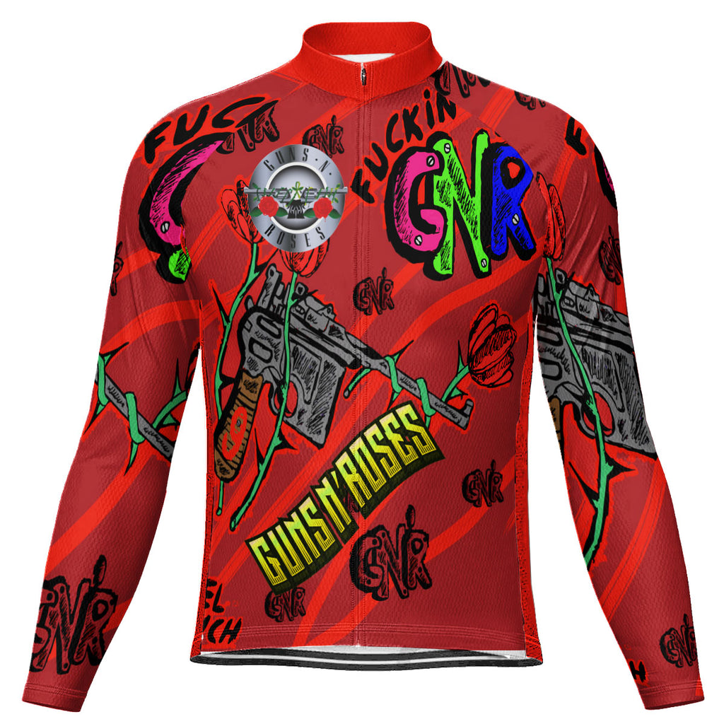 Customized Guns N' Roses Fan Long Sleeve Cycling Jersey For Men and Women