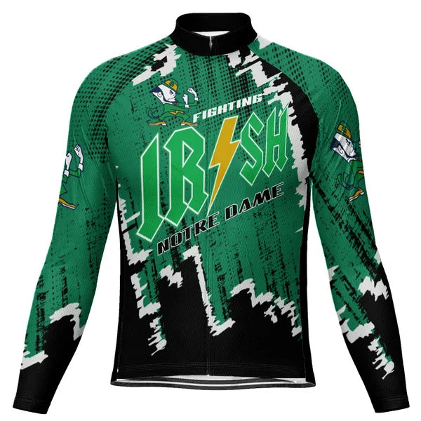 Customized IRISH NOTRE DAME Long Sleeve Cycling Jersey For Men