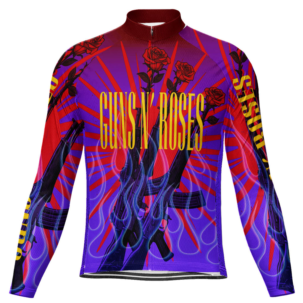 Customized Guns N' Roses Fan Long Sleeve Cycling Jersey For Men and Women