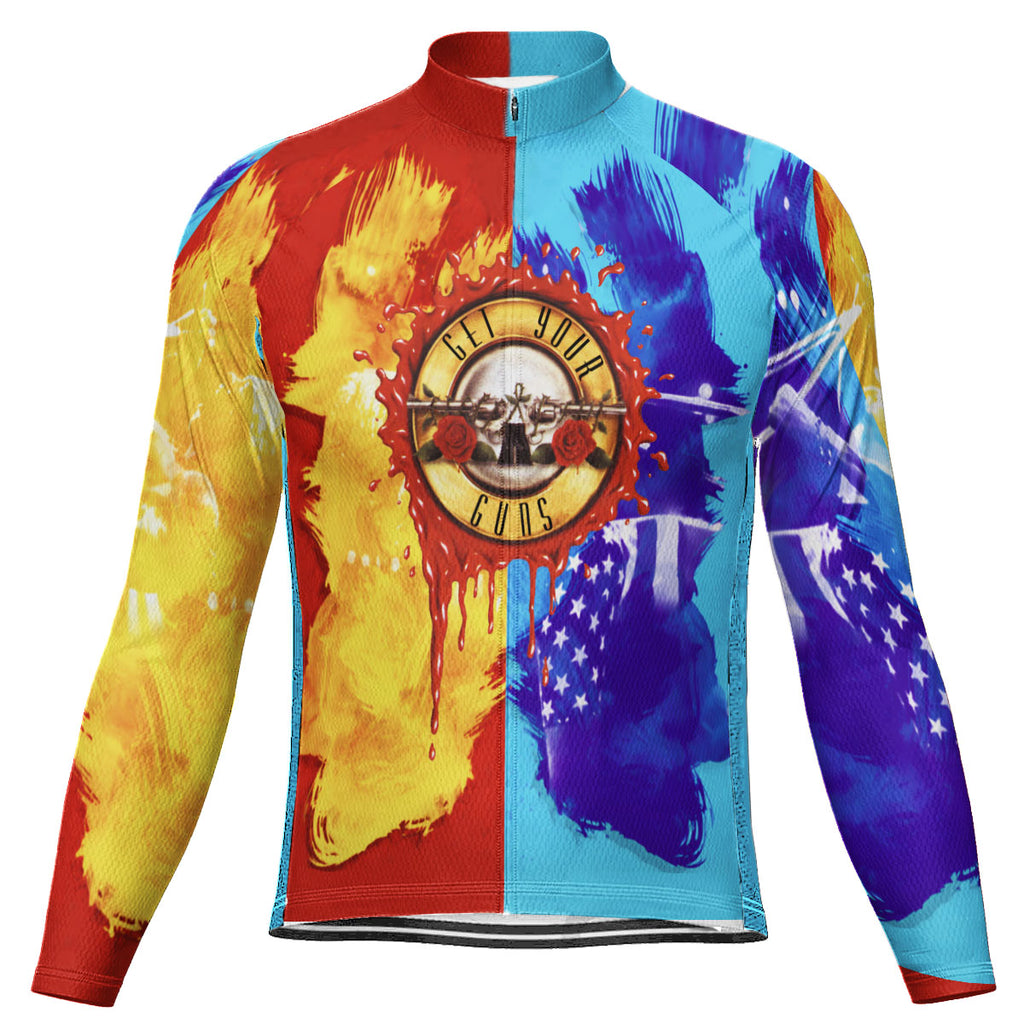 Customized Guns N' Roses Fan Long Sleeve Cycling Jersey For Men and Women