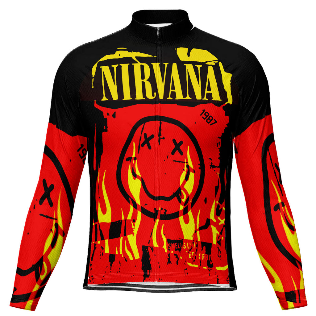 Customized Nirvana Fan Long Sleeve Cycling Jersey For Men and Women