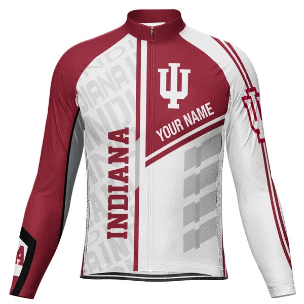 Customized Indiana University (IU) Long Sleeve Cycling Jersey For Men And Women