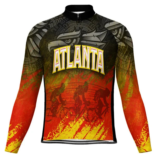Customized ATLANTA Long Sleeve Cycling Jersey For Men