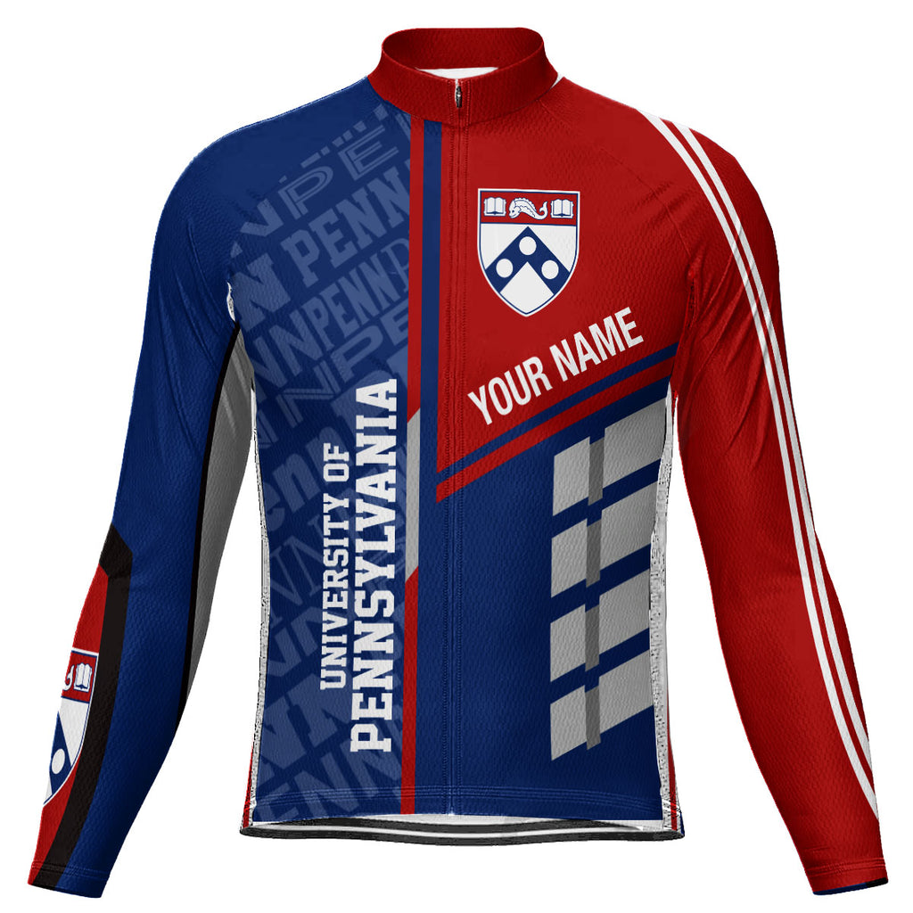 Customized University Of Pennsylvania (UPenn) Long Sleeve Cycling Jersey For Men