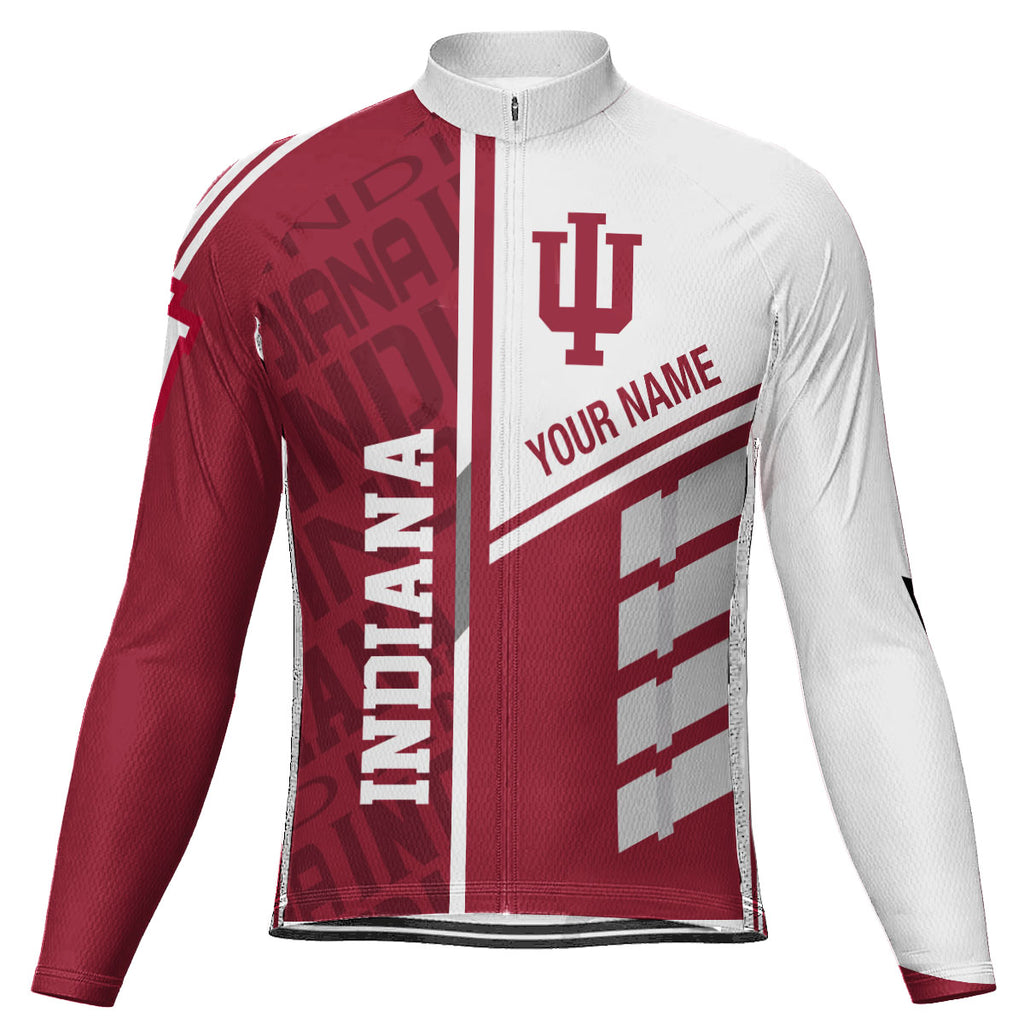 Customized Indiana University (IU) Long Sleeve Cycling Jersey For Men And Women