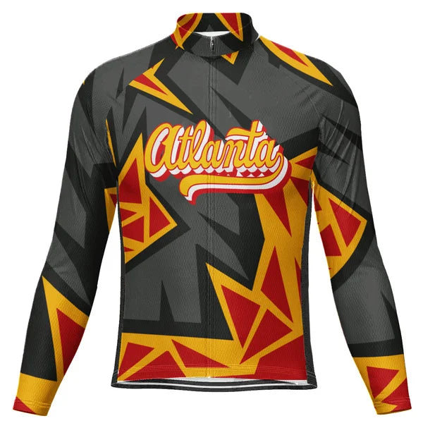 Customized ATLANTA Long Sleeve Cycling Jersey For Men