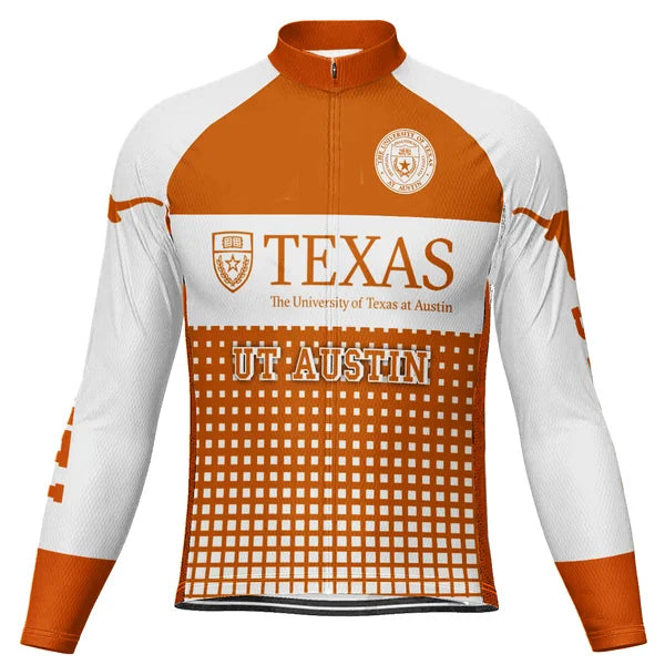 Customized Texas Longhorns Long Sleeve Cycling Jersey for Men