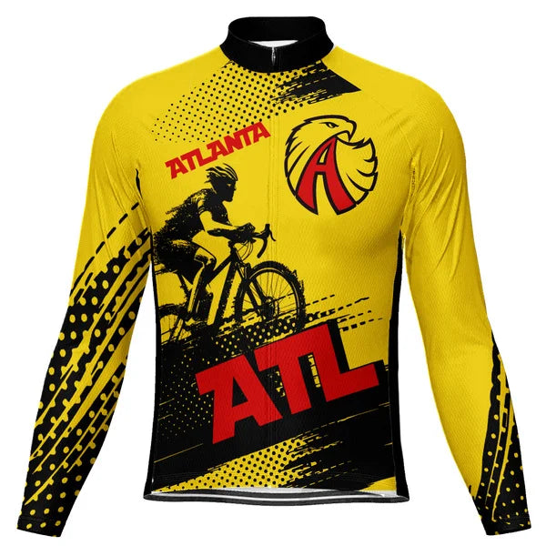 Customized ATLANTA Long Sleeve Cycling Jersey For Men