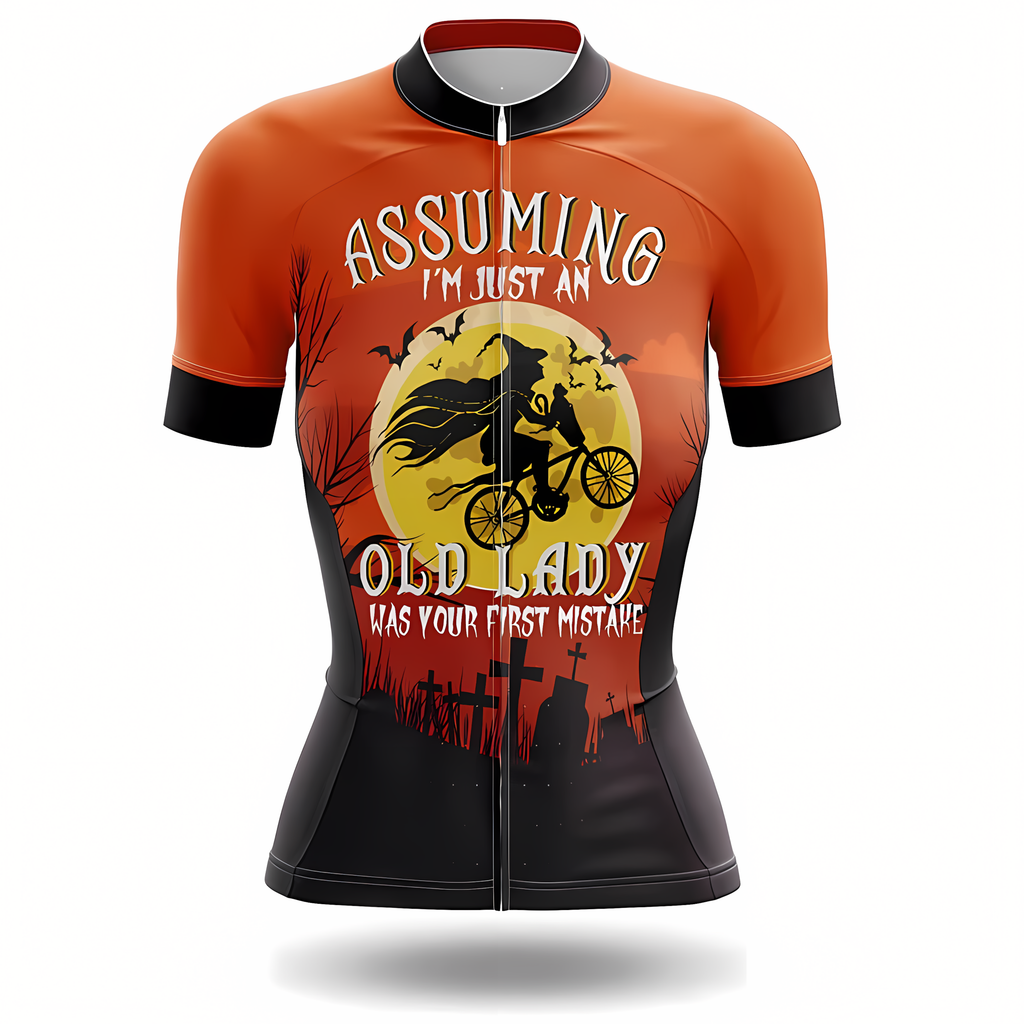 Customized Assuming I'm Just An Old Lady Was Your First Mistake Cycling Short Sleeve Women Jersey