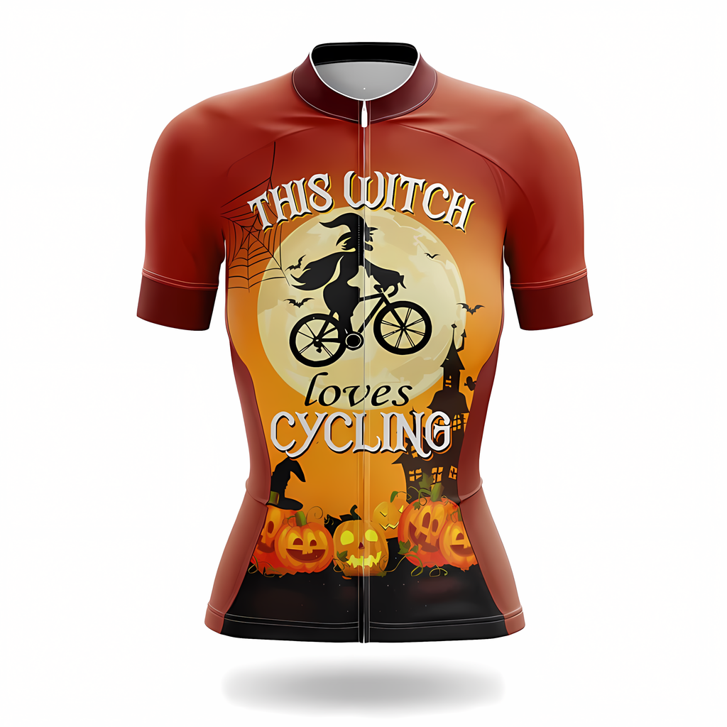 Customized This Witch Loves Cycling Cycling Short Sleeve Women Jersey