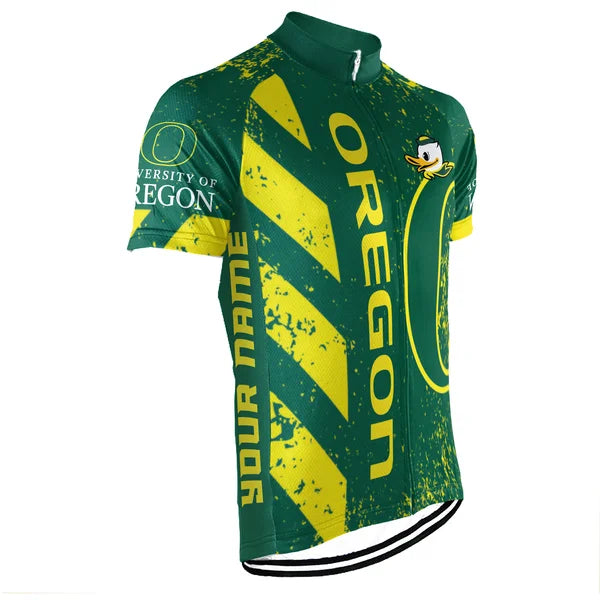 Customized University of Oregon Short Sleeve Cycling Jersey For Men And Women