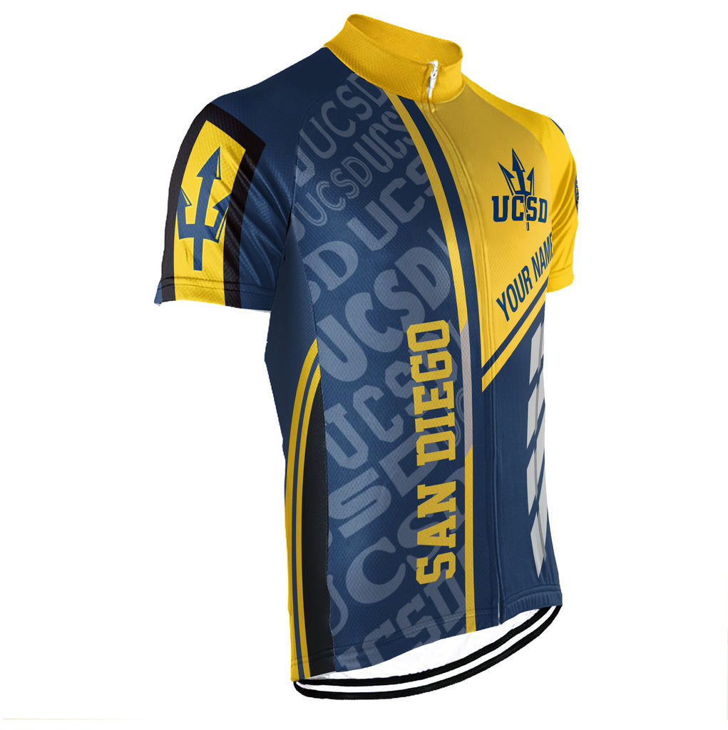 Customized University of California San Diego (UCSD) Short Sleeve Cycling Jersey For Men And Women