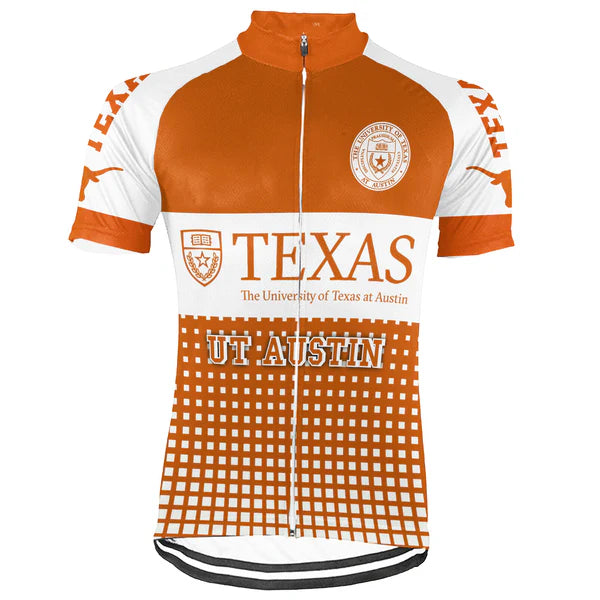 Customized University of Texas at Austin Short Sleeve Cycling Jersey For Men And Women