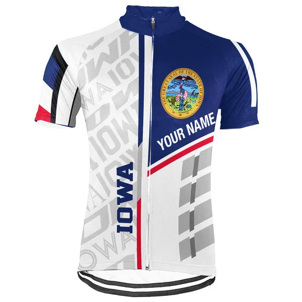 Customized Iowa Short Sleeve Cycling Jersey for Men