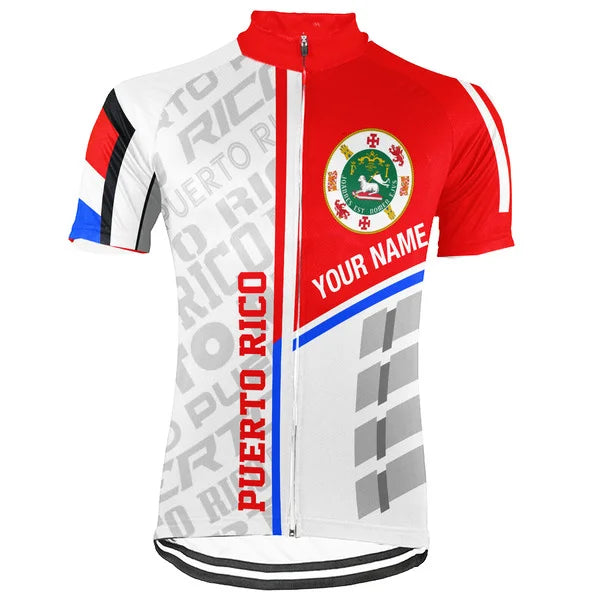 Personalized Name PUERTO RICO Collection 2 Short Sleeve Cycling Jersey for Men