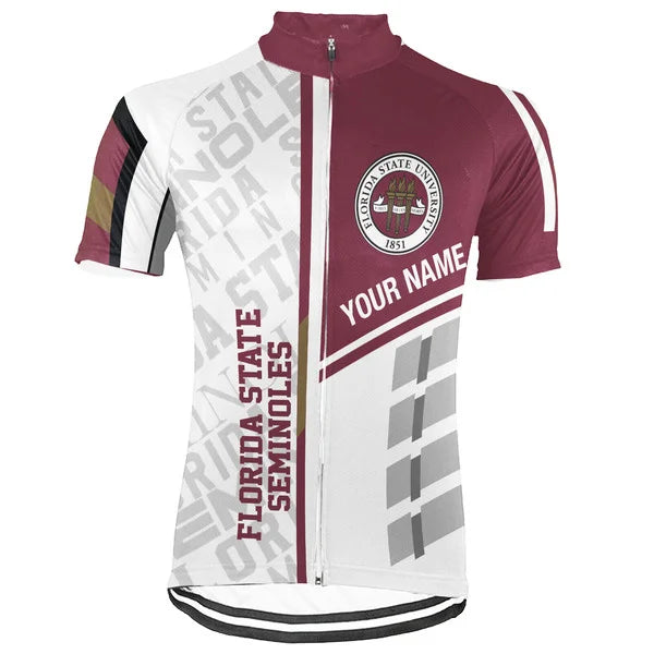 Customized Florida State Seminoles Short Sleeve Cycling Jersey for Men