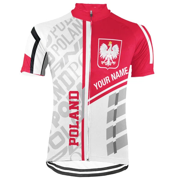 Customized Poland Short Sleeve Cycling Jersey for Men