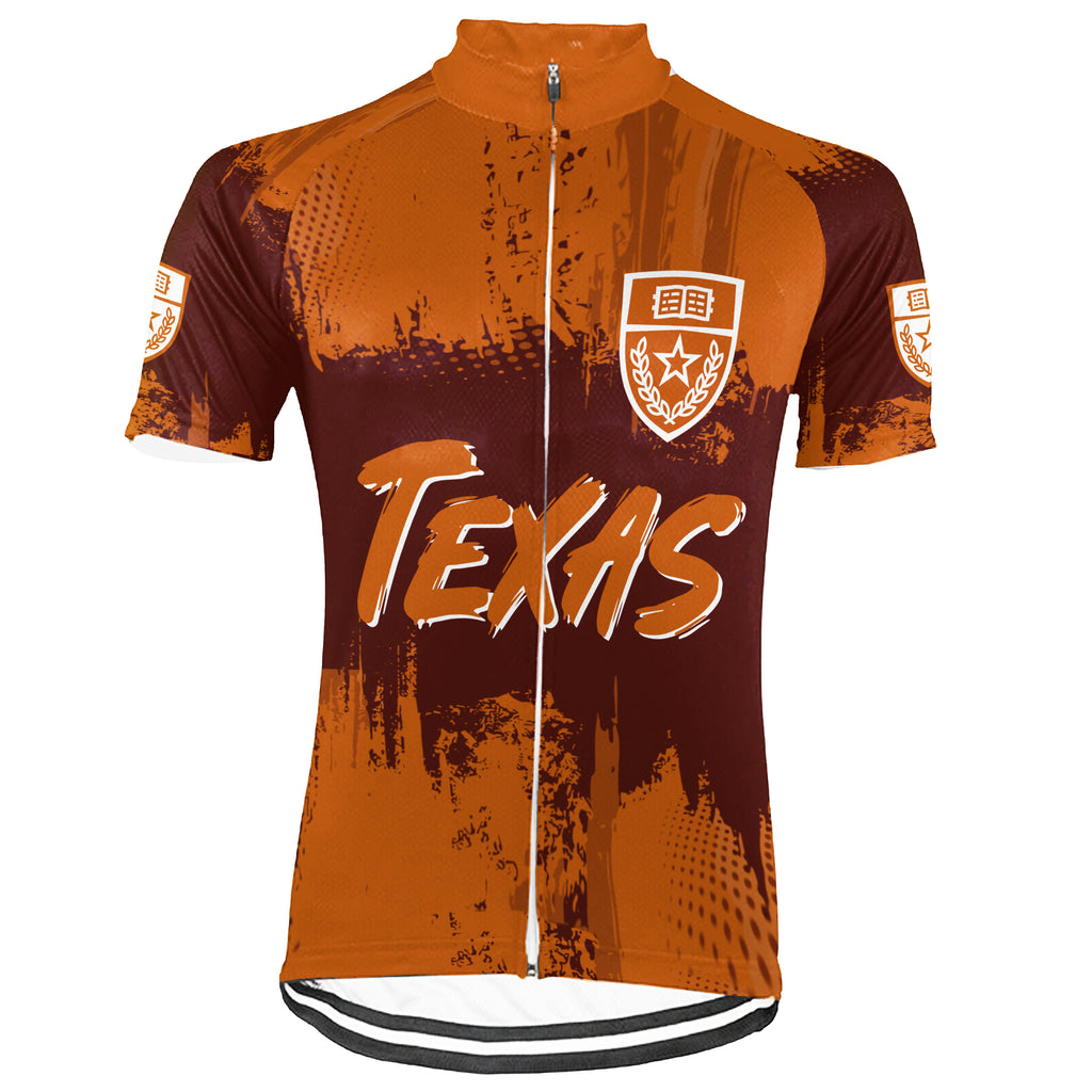 Customized University of Texas at Austin Short Sleeve Cycling Jersey For Men And Women