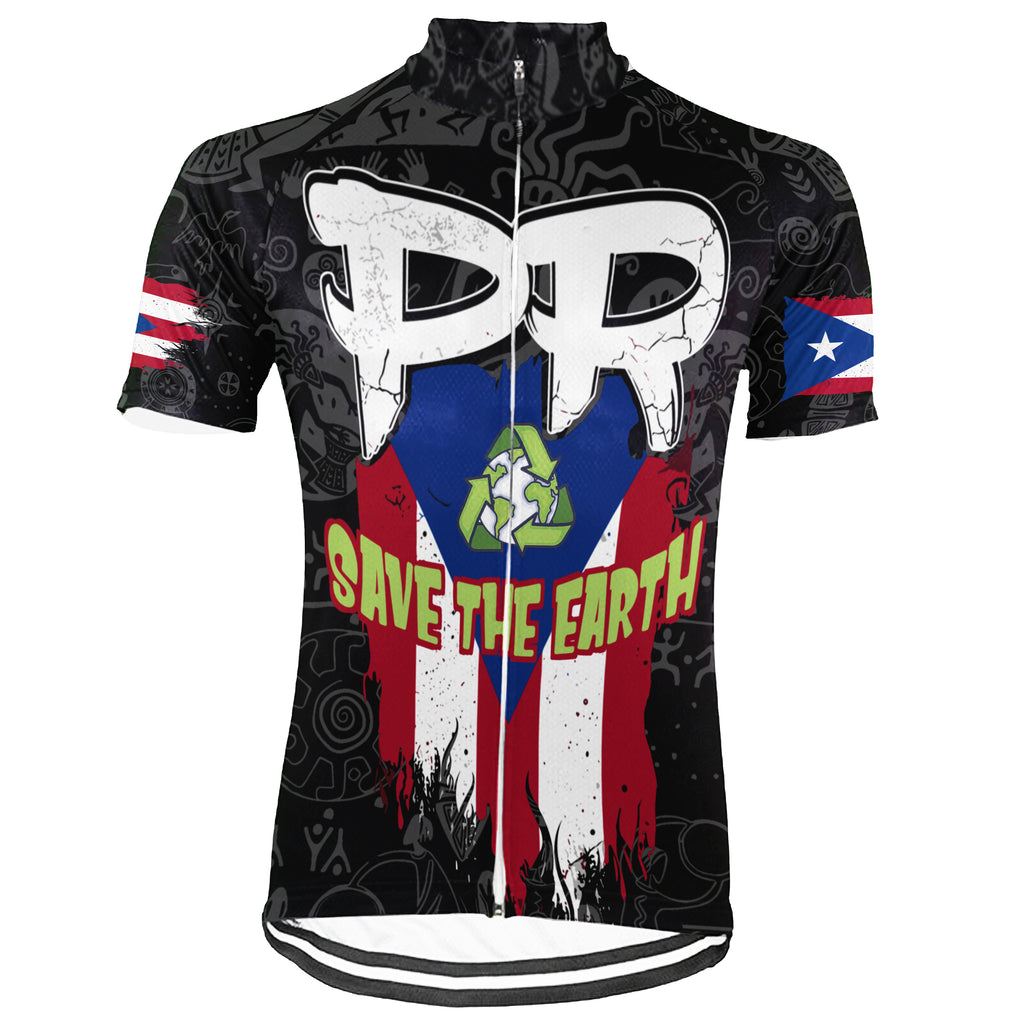 Customized Ride Green, Ride for Peace Puerto Rico Short Sleeve Cycling Jersey For Men And Women
