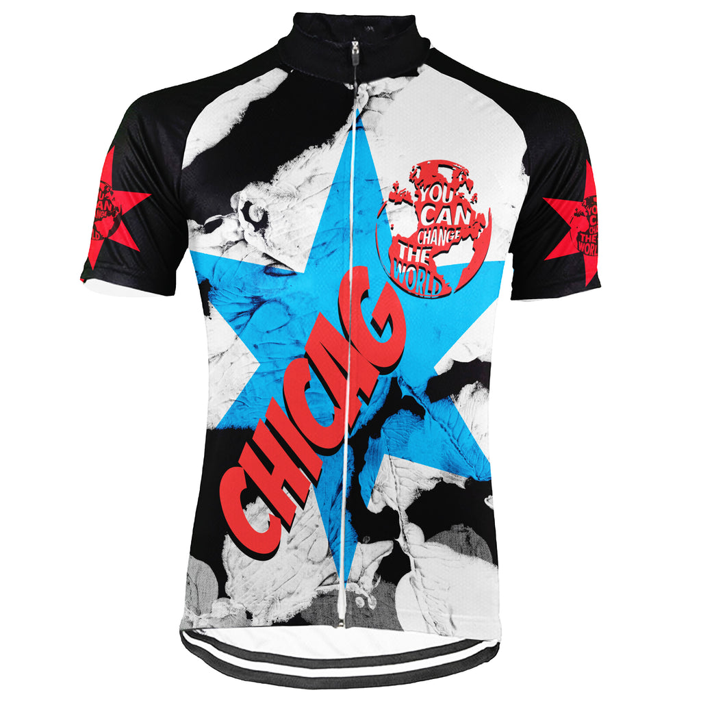 Customized Ride Green, Ride for Peace Chicago Short Sleeve Cycling Jersey For Men And Women