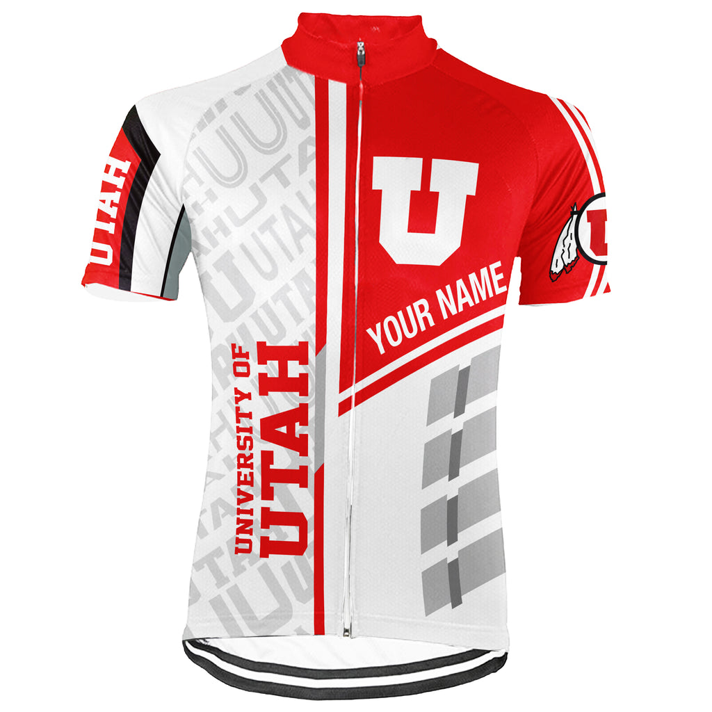 Customized University Of Utah Short Sleeve Cycling Jersey For Men And Women