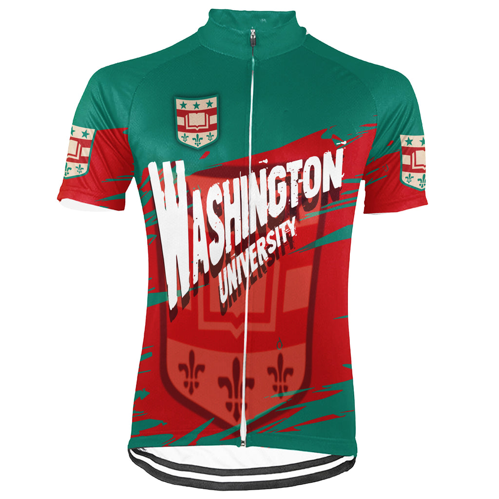 Customized Washington University (WashU)  Short Sleeve Cycling Jersey For Men And Women