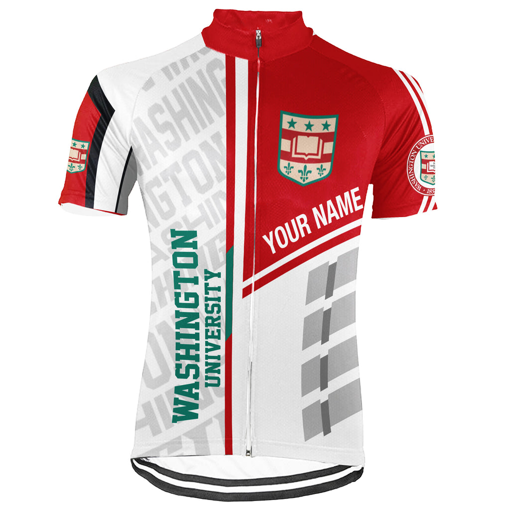 Customized Washington University (WashU)  Short Sleeve Cycling Jersey For Men And Women