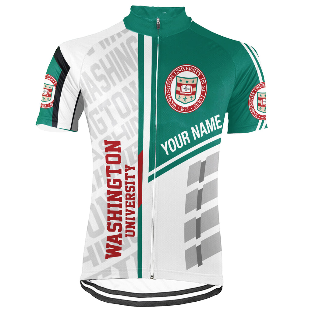 Customized Washington University (WashU)  Short Sleeve Cycling Jersey For Men And Women