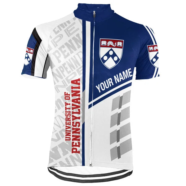 Customized University Of Pennsylvania (UPenn) Short Sleeve Cycling Jersey For Men And Women