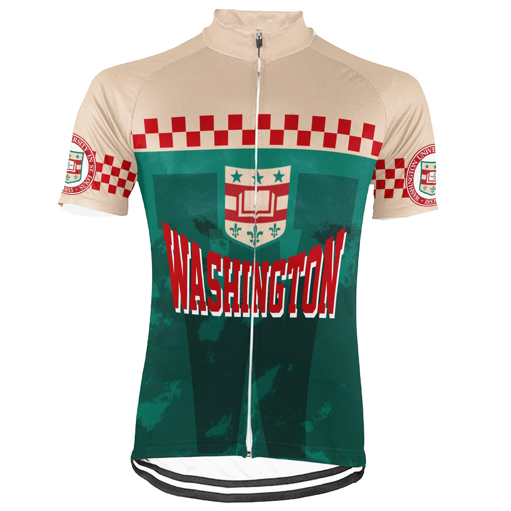 Customized Washington University (WashU)  Short Sleeve Cycling Jersey For Men And Women