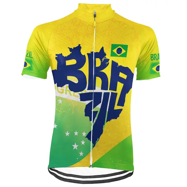 Customized Brazil Short Sleeve Cycling Jersey for Men