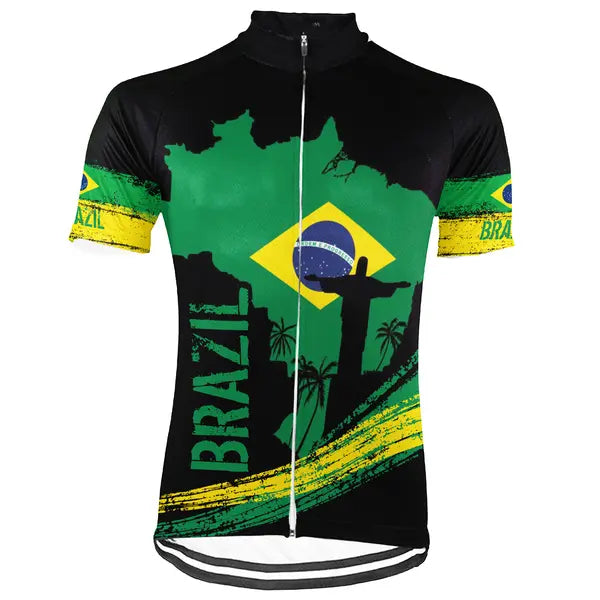 Customized Brazil Short Sleeve Cycling Jersey for Men