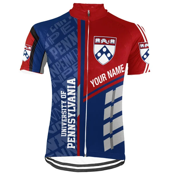 Customized University Of Pennsylvania (UPenn) Short Sleeve Cycling Jersey For Men And Women