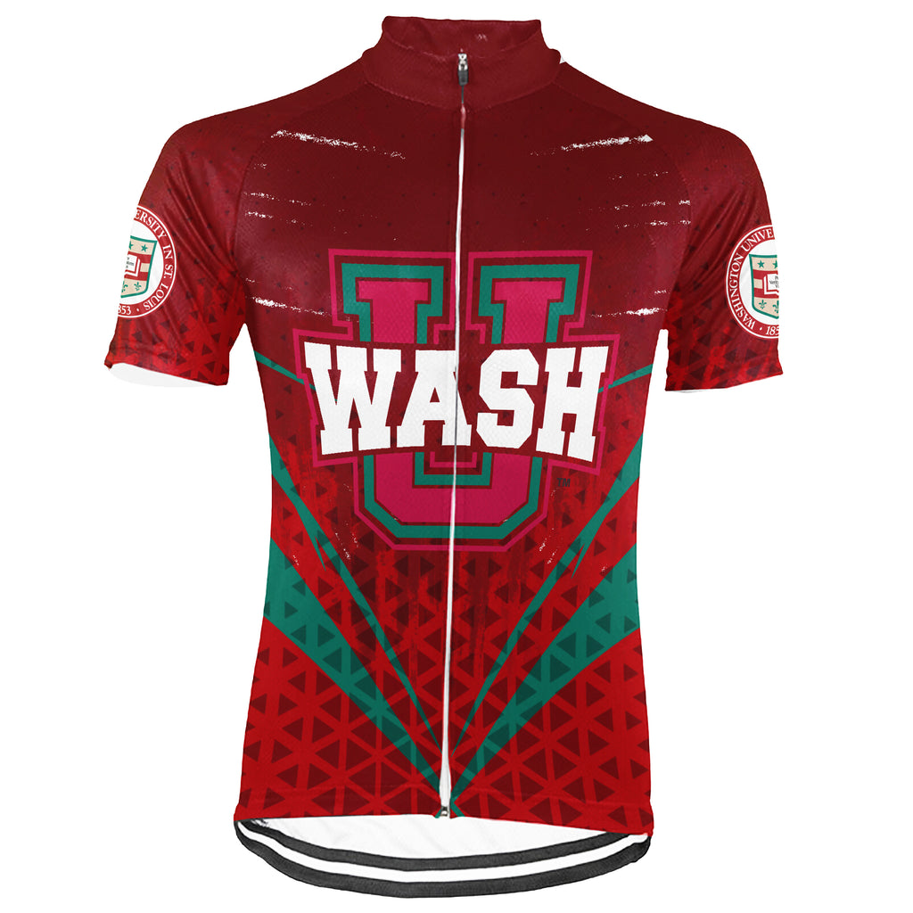 Customized Washington University (WashU)  Short Sleeve Cycling Jersey For Men And Women
