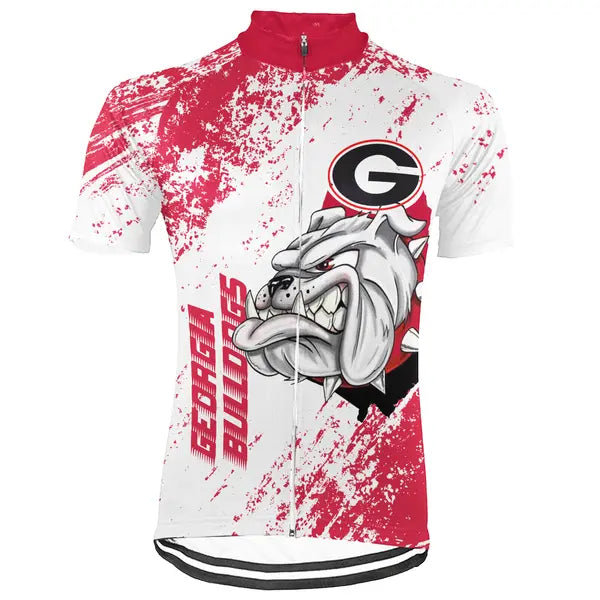 Customized Georgia Bulldogs Short Sleeve Cycling Jersey for Men