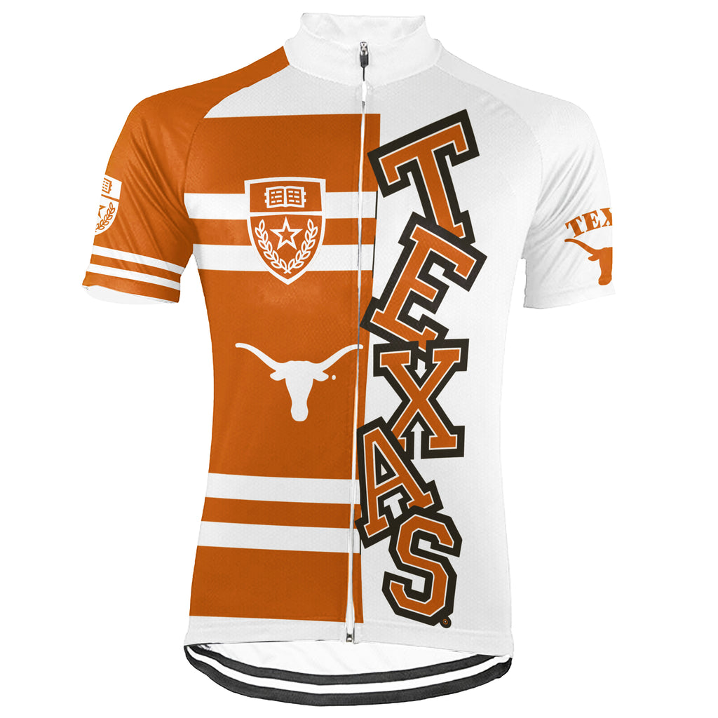 Customized University of Texas at Austin Short Sleeve Cycling Jersey For Men And Women