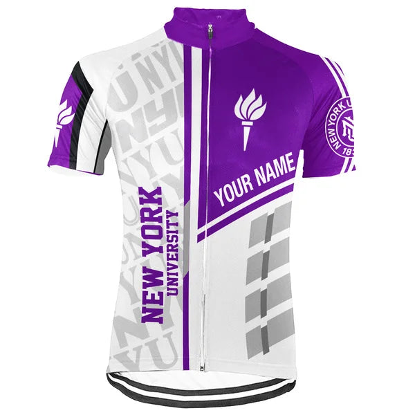 Customized New York University (NYU) Short Sleeve Cycling Jersey For Men And Women