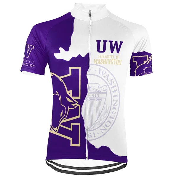 Customized University of Washington (UW) Short Sleeve Cycling Jersey For Men And Women