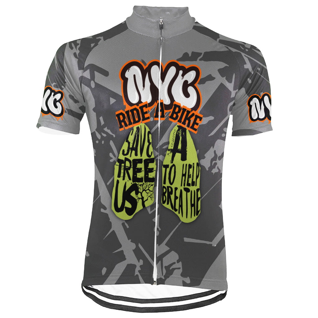 Customized Ride Green, Ride for Peace New York Short Sleeve Cycling Jersey For Men And Women