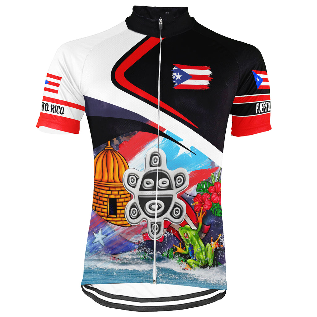 Personalized Name PUERTO RICO Collection 1 Short Sleeve Cycling Jersey for Men
