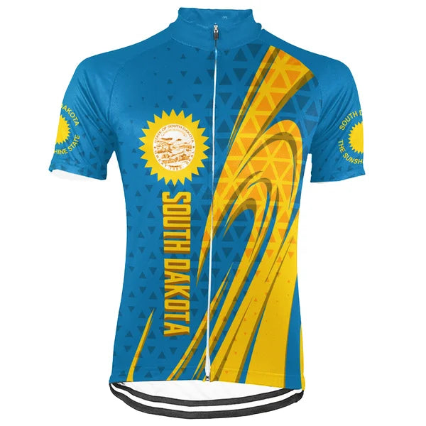 Customized South Dakota Short Sleeve Cycling Jersey for Men