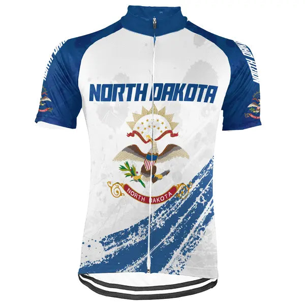 Customized North Dakota Short Sleeve Cycling Jersey for Men