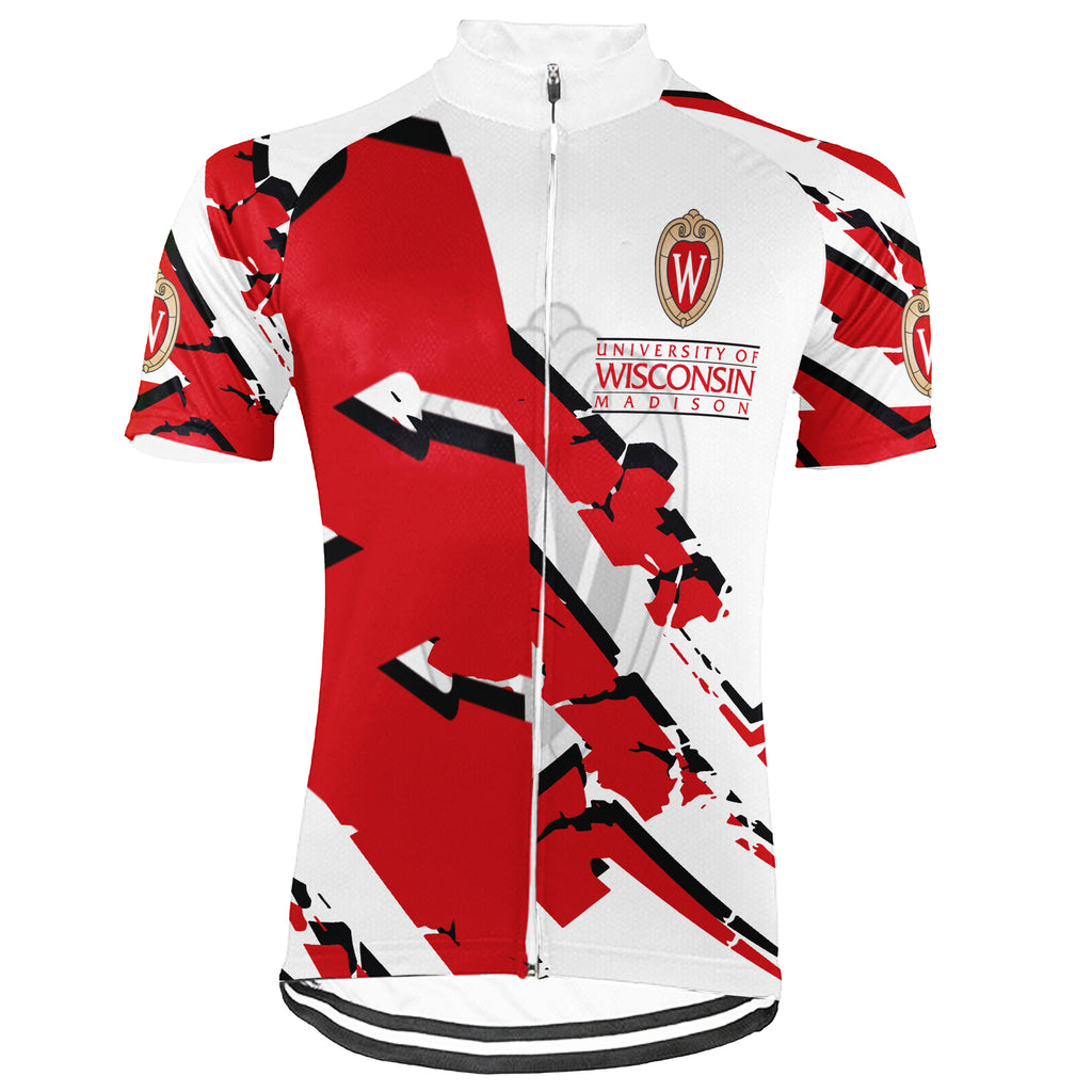 Customized University of Wisconsin–Madison Short Sleeve Cycling Jersey For Men And Women